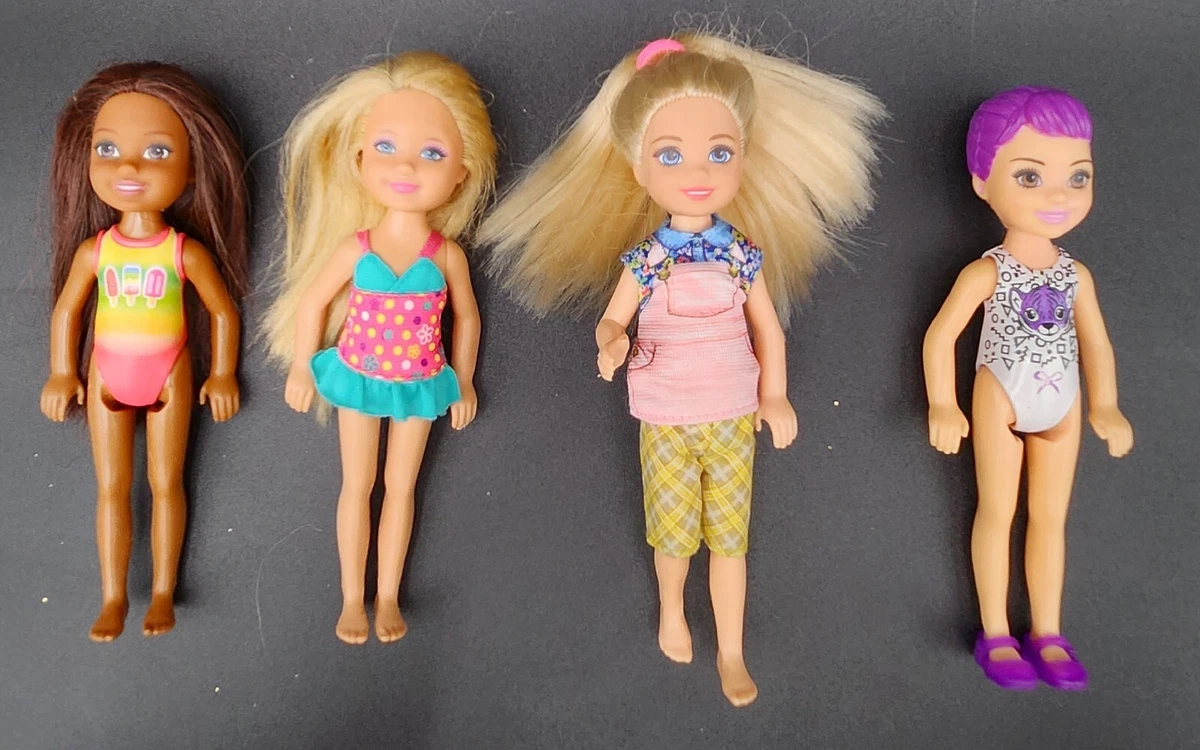 Lot Of 4 Barbie Chelsea Doll 5.5 Mattel Color Reveal , Barbie Club