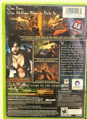 4 XBOX Video Games Prince of Persia Warrior Within Lord of Rings Narnia Pirates - Picture 5 of 8