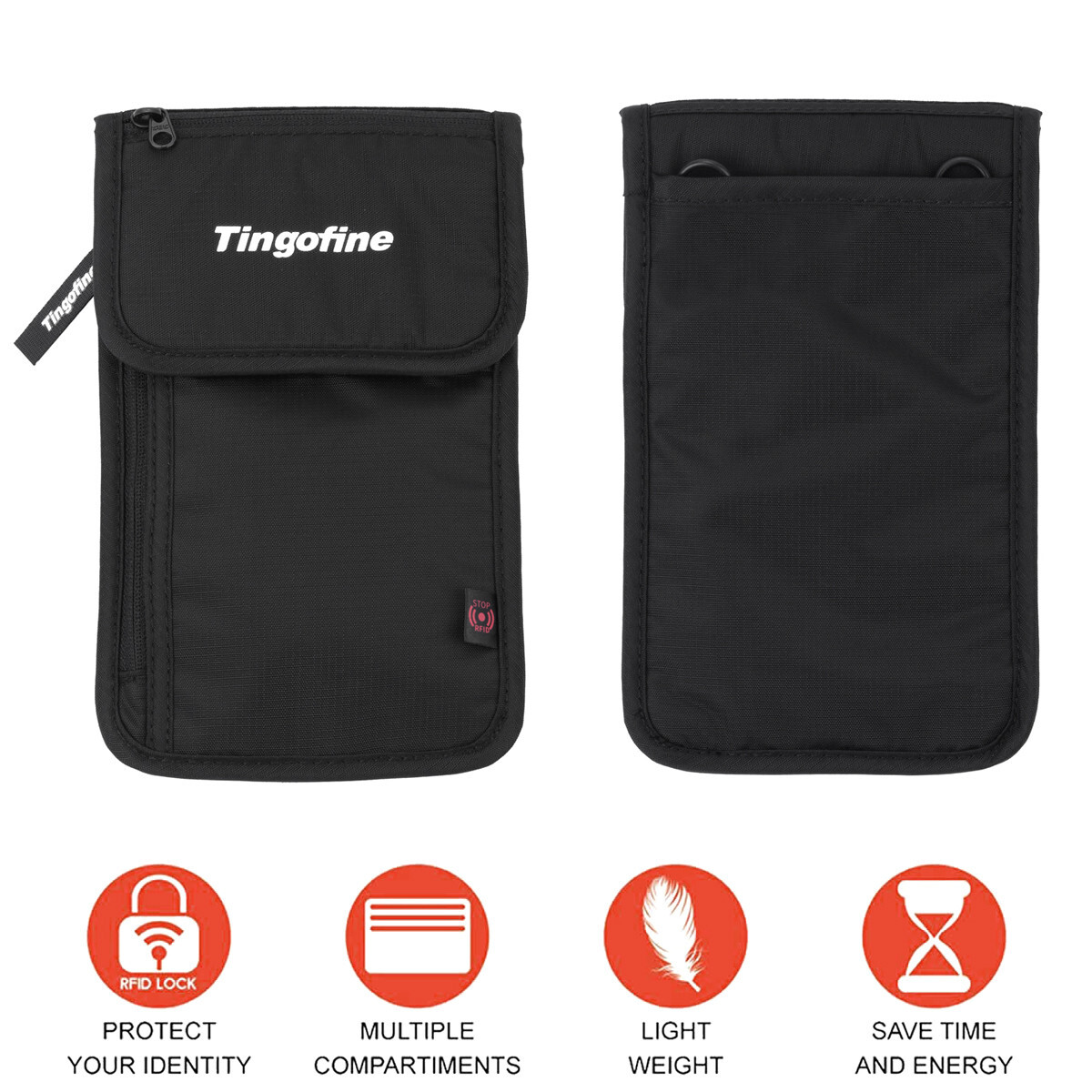 バッグ2 High-Tech RFID Blocking Large Wallet Cover Passport Holder for Men