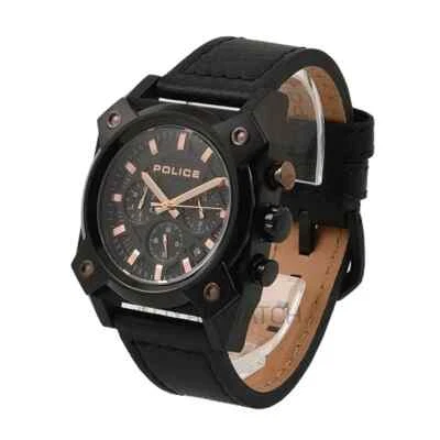 Police PL15729JSB.02A Chronograph Herrenuhr 45 mm Schwarz Lederarmband - Bild 1 von 4