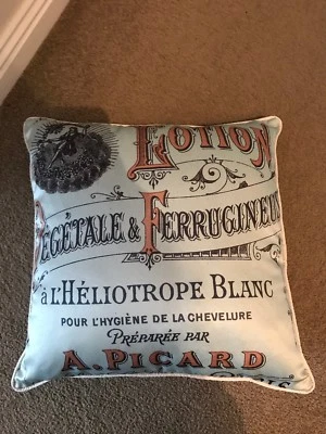 French Decor Cushions Set Of 2 Duck Egg Blue Black Beige