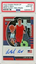 2020-2021 Panini Prizm Draft Red Lamelo Ball Melo ROOKIE RC AUTO /199 PSA 10
