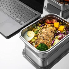 GENICOOK Microwavable Stainless Steel Food Storage Containers with Lids