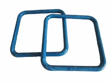 Pair of 5" Columbia Blue Square Plastic Macrame Craft Handbag Purse Handles