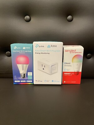 Kasa Smart Wi-Fi Plug, Kasa Wi-Fi Smart Bulb, Sengled Smart LED Bulb Bundle, New