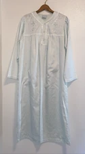 Go Softly Pale Green Satin Cotton Lined Long Nightgown Medium NWOT