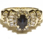 14k yellow gold SI2 H .52ct diamond sapphire cluster ring 5.4g size 6.75 — photo 2