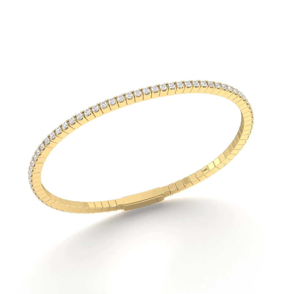 Flexible Bangle /14K Gold /Natural Diamond - Image 2 of 4