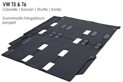 Gummimatte passend VW T5 T6 Fahrgastraum Shuttel Bus Caravelle Eurovan Fußmatte