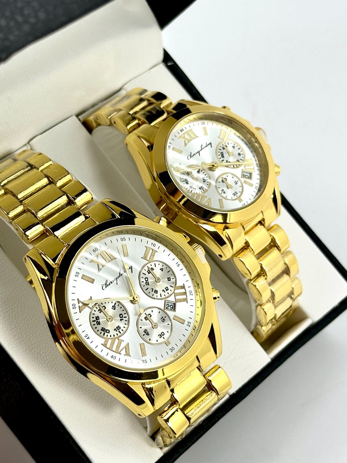 STYLISH SET OF 2 MATCHING COUPLE WATCHES BEST GIFT FOR HIM & HER NEW IN GIFT BOX