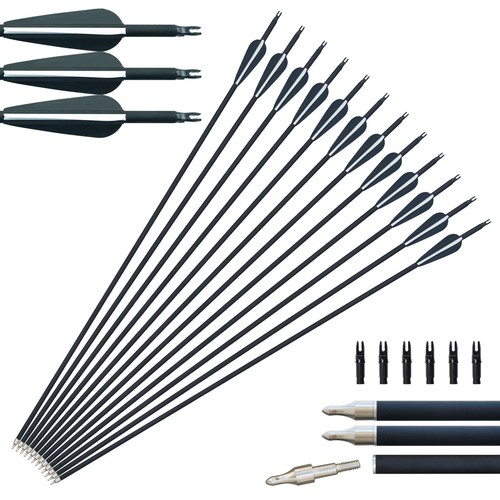 12pcs Fiberglass Arrows Hunting Archery Target Arrows Recurve Bow Longbow - Picture 12 of 22
