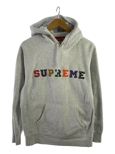 Felpa Supreme con cappuccio M cotone grigio usata