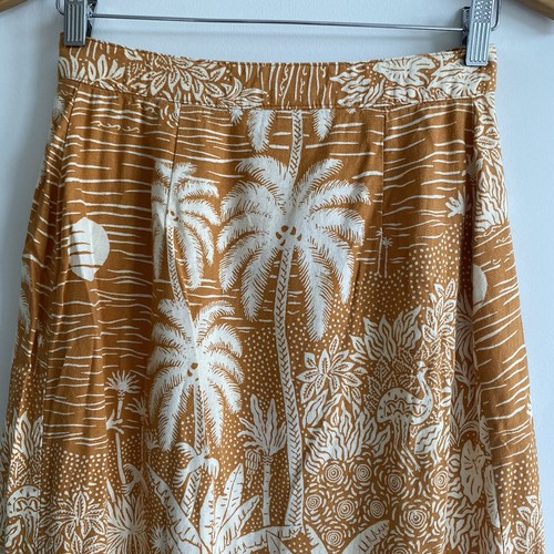 Desmond & Dempsey H&M Leinenmischung Wickel Midi Rock Gr. 2 34 Palmen Boho Strand - Bild 6 von 13
