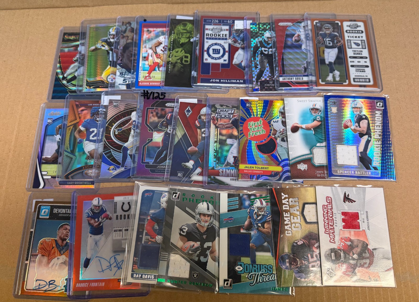 25 Card Lot NFL Football Auto Patch Relic RC #d Autographs Numbered Cards Only view 1