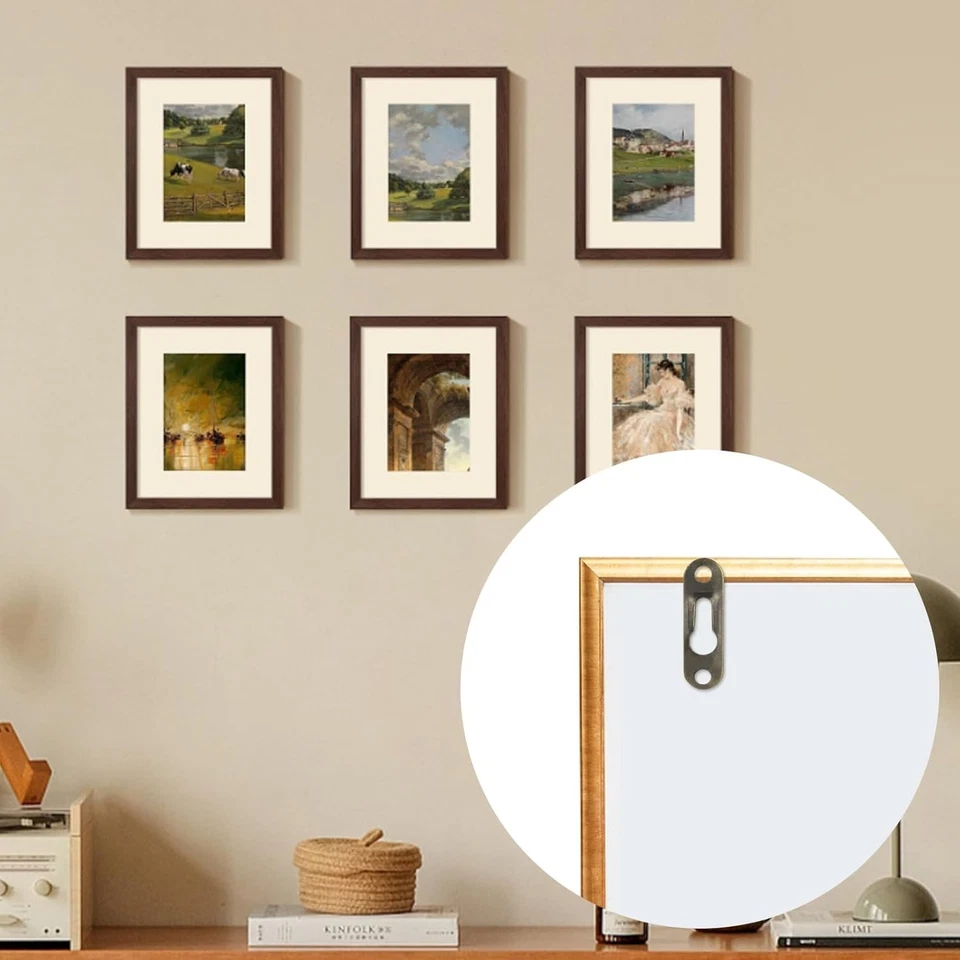 Perchas de ojo de cerradura de hierro sólido de 100 piezas con acabado de bronce para exhibición elegante en el hogar Foto 4 de 4