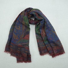 CELINE Paris Paisley 75 Wool 25 Silk Scarf Size 52" X 51" R01