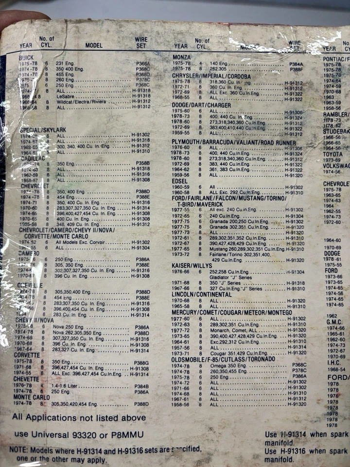 Juego de cables de bujía NOS Ford Fairlane Mustang Torino T-Bird 390 427 428 429 Foto 4 de 4