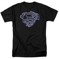 Dc Comics Superman Electric Supes Schild T-Shirt Herren Schwarz