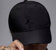 Size L/XL - Nike Air Jordan Rise Metal Hat, Black/Gunmetal Jumpman Strapback