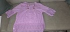 Girls Purple Floral Embroidered Lace V-Neck 3/4 Sleeve Tunic Blouse 11 — photo 1