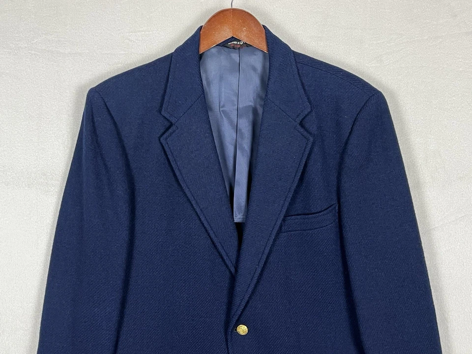 Abrigo Deportivo Woolrich Vintage Talla 40 Largo Color Azul Marino Tono Dorado Botones Blazer Foto 4 de 4