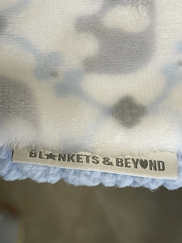 Одеяло Blankets & Beyond Blue Elephant Minky Sherpa серое белое бриллиантовое аргайл - Изображение 4 из 4