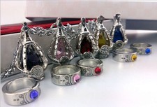 Cosplay Anime For Puella Magi Madoka Magica Soul Gem 5 Necklace + 5 Rings Gift