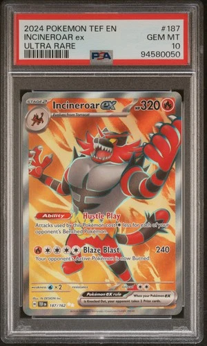 2024 POKEMON TEF EN-TEMPORAL FORCES ULTRA RARE #187 INCINEROAR EX PSA 10