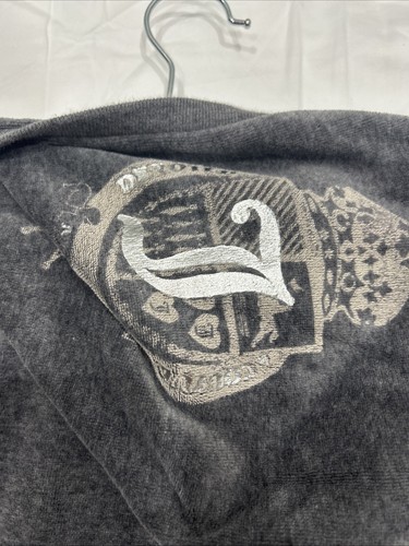 Y2K Vintage Juicy Couture Grey Girls Velour Tracksuit Jacket Age 8 - Picture 2 of 4