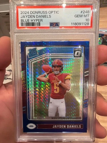 2024 Panini Donruss Optic - Rated Rookie Jayden Daniels #248 Blue Hyper Prizm...