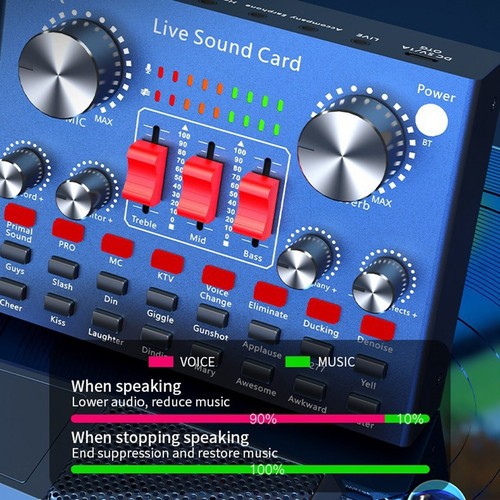 V8K Audio USB External Sound Card Multi Portable Microphone Live Broadcast6072 - Afbeelding 3 van 10