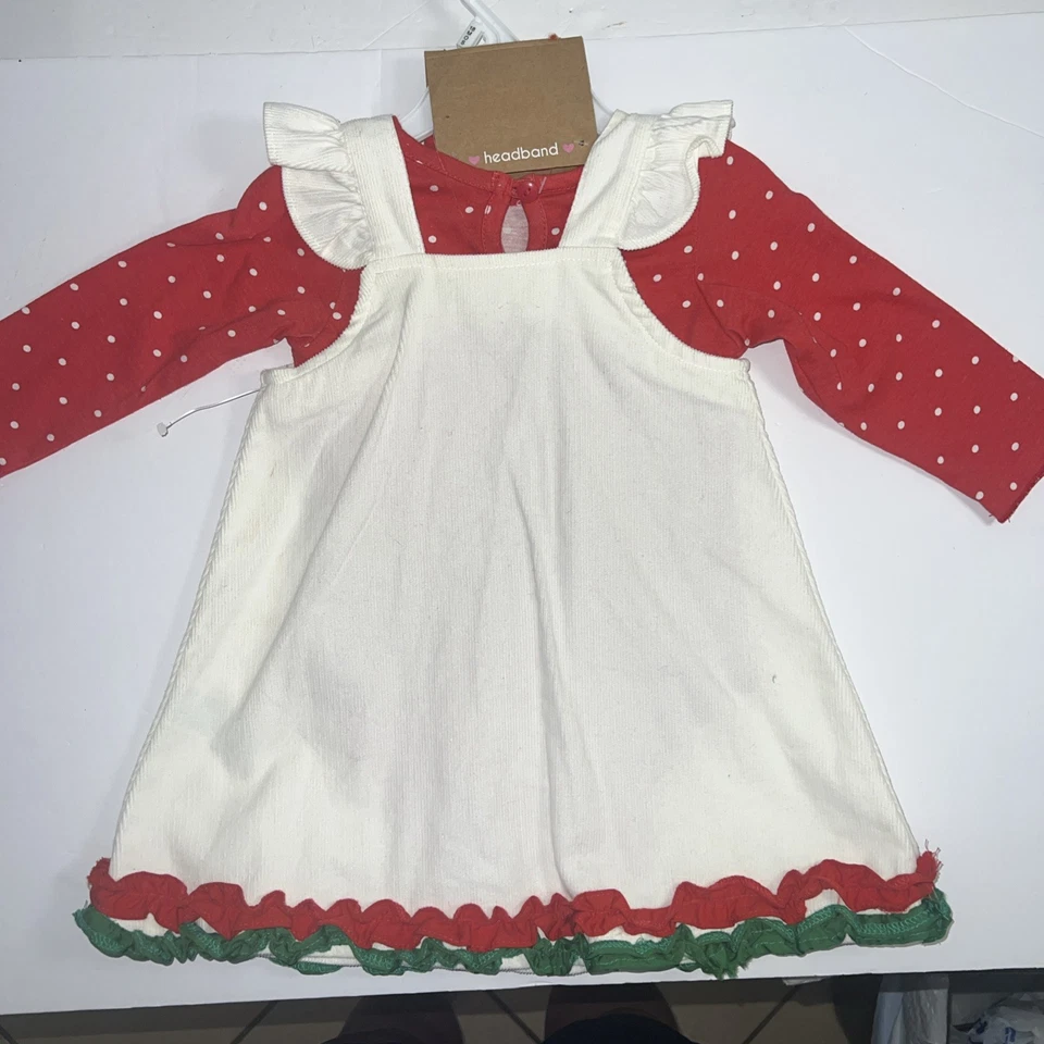 Vestido de Navidad Young Hearts Bebé Niña 2 Piezas Talla 18 Meses-Nuevo Foto 3 de 4