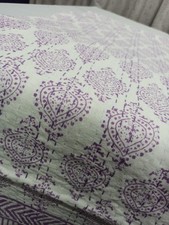 Indian Bedspread Handmade Cotton Kantha Quilt Hand Block Print King Size Blanket
