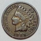 Indian Head Penny Lot of "1" VERY NICE 1889 GOOD OR BETTER°$ FREE SHIPPING $#300