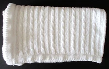 Circo Target White Cable Knit Chenille Baby Blanket Security