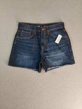 Old Navy Girls Shorts 14 Blue High Rise Adjustable Waist Dark Denim 5 Pockets