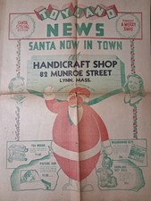 1939 SANTA CHRISTMAS TOY LAND NEWS Lynn MA CATALOG Children's GIFTS 17.5x23