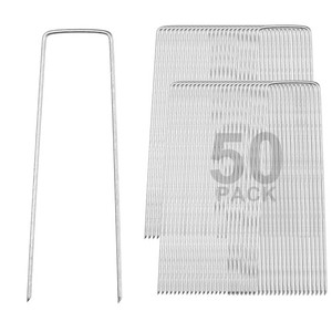 Yescom 50PCS Turf Staples 6" Garden Stakes U Pins for Artificial Grass