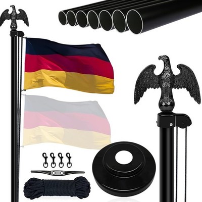 NQ Fahnenmast 6M stabil, 20FT Aluminium Fahnenmast höhenverstellbar, Fahnenst...