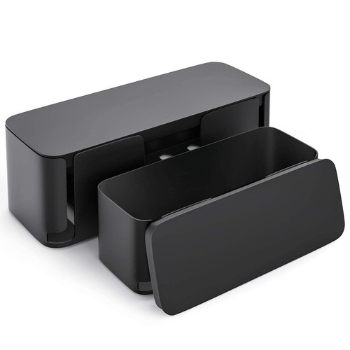 2 Pack Cable Management Box, Pet and Baby Proofing Cable Organizer Box, Large...