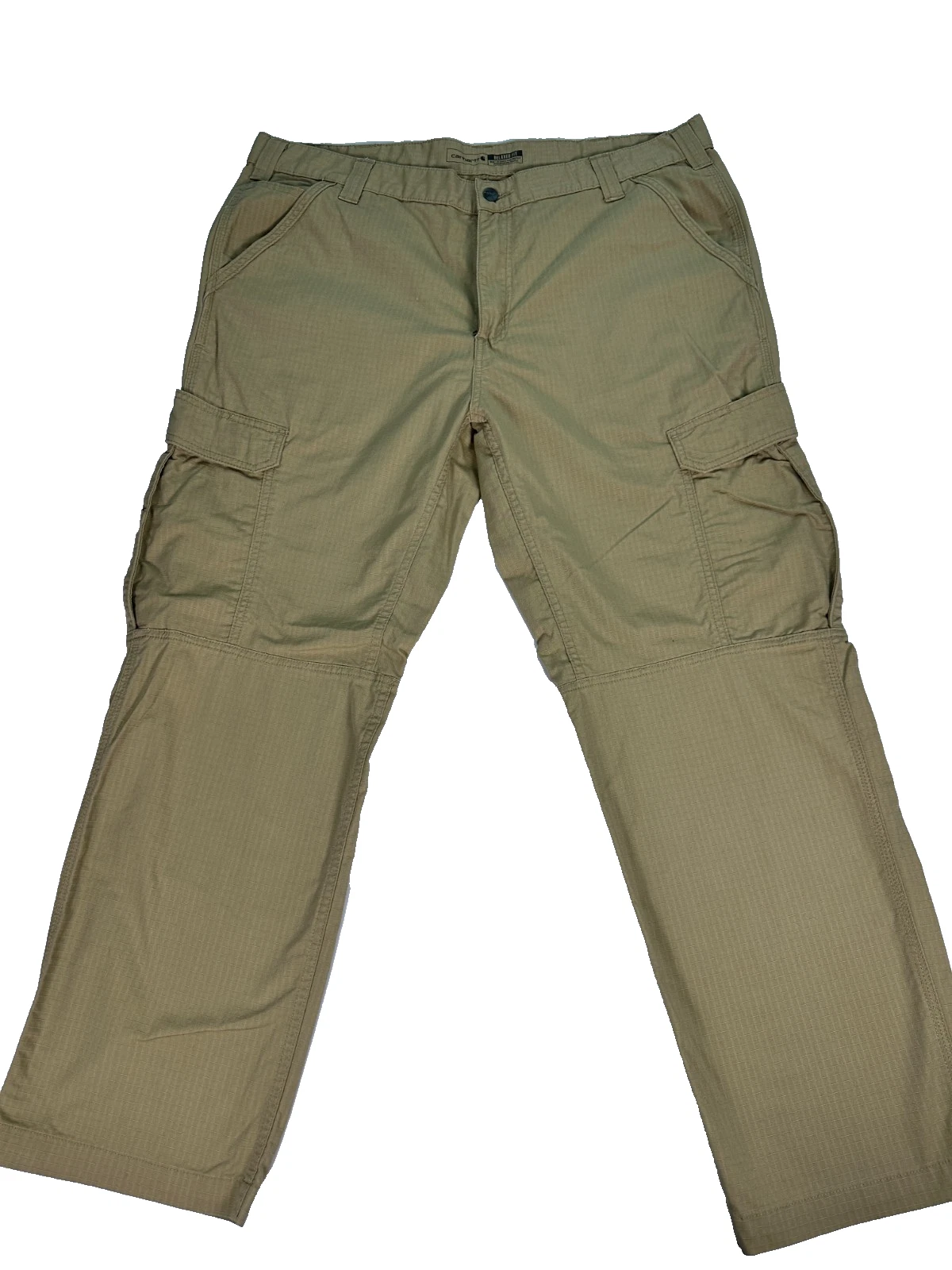 Carhartt Men’s Cargo Pants 40x30 Khaki Ripstop Relaxed Fit Workwear