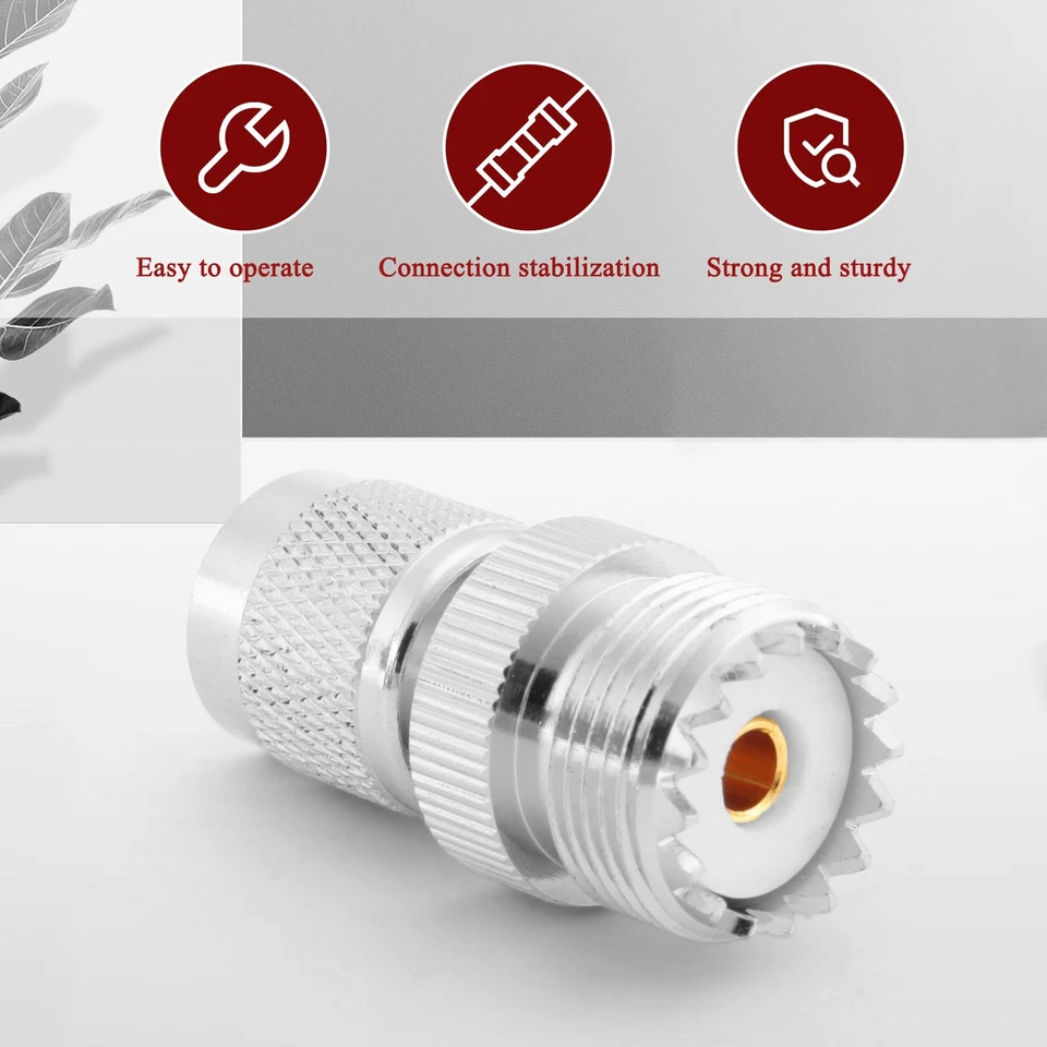 TNC Male to PL259 UHF Female Adapter Connector,silver E7D75550 - Image 4 of 4