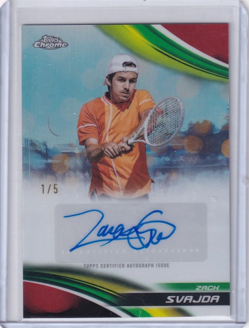 Zach Zachary Svajda 2025 Topps Chrome Tennis Red Refractor Auto 1/5