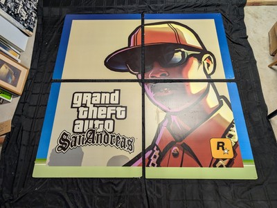 Grand Theft Auto Huge Store Promo San Andreas 4pc Over 5' Rare Used Updated Ship