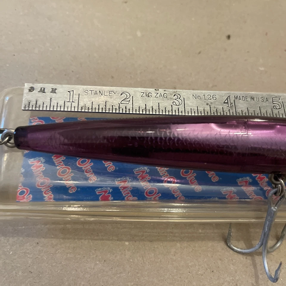 Señuelo espejo L&S de 7 pulgadas 111MR 2 oz.  Señuelo de Pesca, Raro Púrpura Buceo Striper Azul Foto 3 de 4