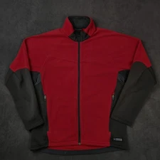 REI Polartec Fleece Jacket Womens XL Red Black Full Zip Lightweight Outdoor