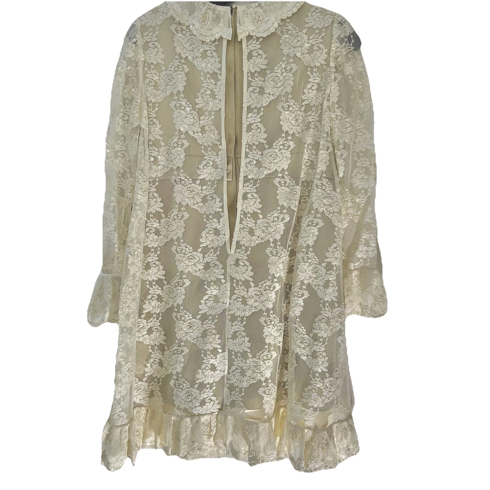 Coach ABITO IN PIZZO RICAMATO COLOR CREMA US TAGLIA 2