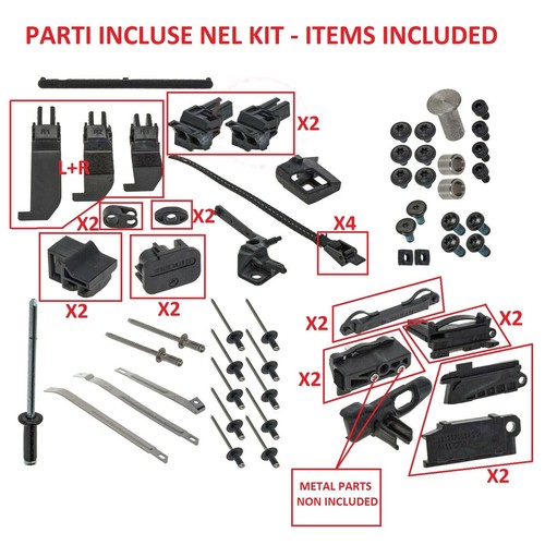 Kit di riparazione completo per capote Abarth 595 Cabrio Abarth 595C 32 pezzi - Picture 24 of 24