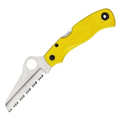 Spyderco Saver Salt mit H-2 Edelstahlklinge und FRN-Nylongriff in gelb, Backlock