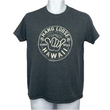 Hang Loose Hawaii T-Shirt/ Youth L Gray Cotton Blend